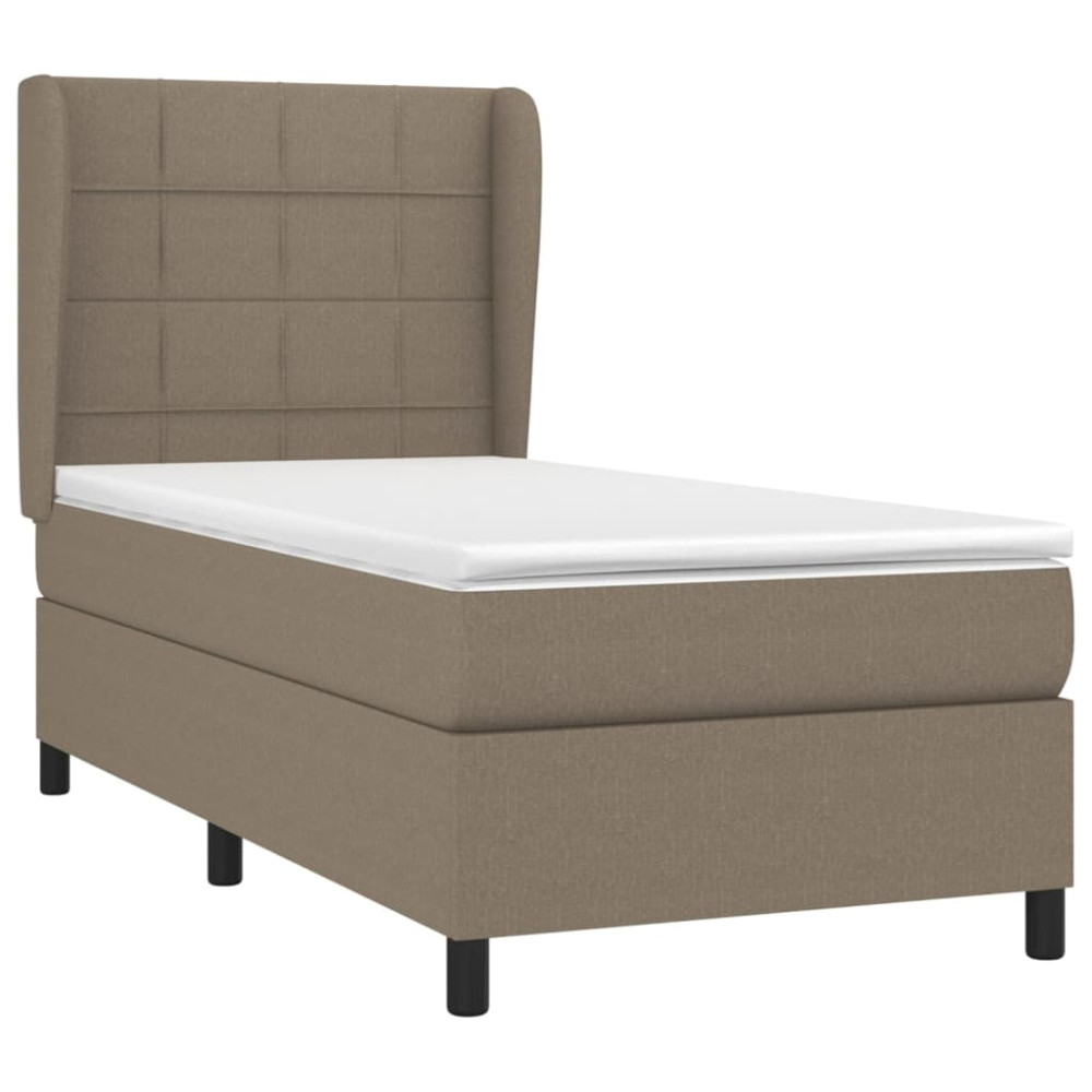 Produktbild för Ramsäng med madrass taupe 100x200 cm tyg