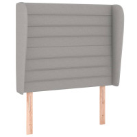 Produktbild för Ramsäng med madrass ljusgrå 90x190 cm tyg