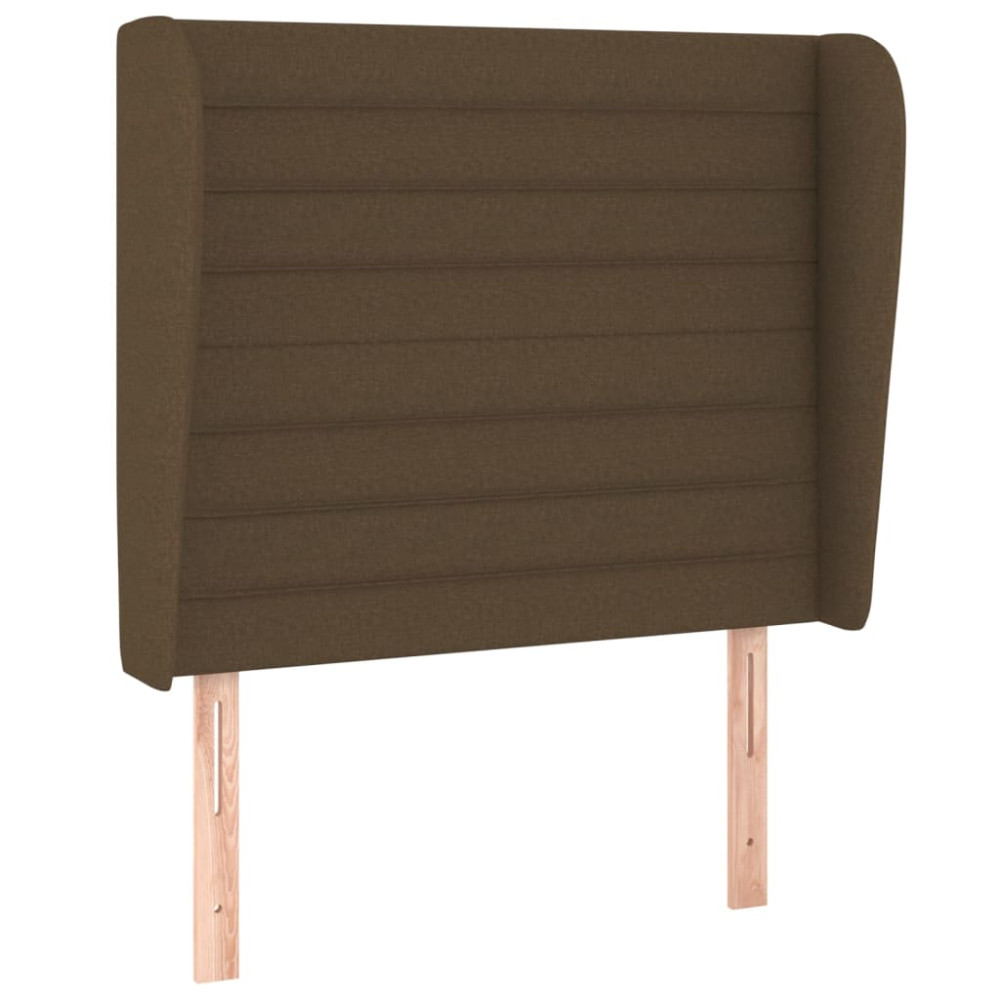 Produktbild för Ramsäng med madrass mörkbrun 90x190 cm tyg
