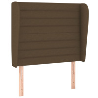 Produktbild för Ramsäng med madrass mörkbrun 90x190 cm tyg