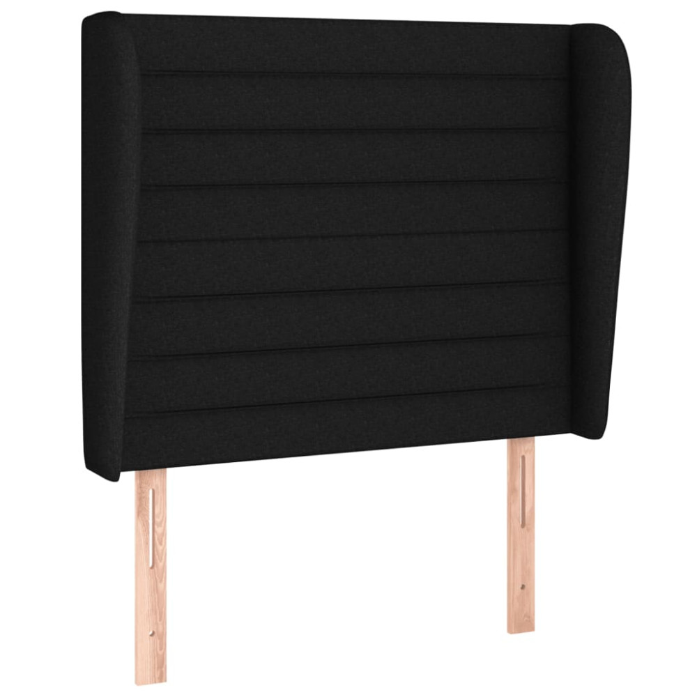 Produktbild för Ramsäng med madrass svart 90x200 cm tyg