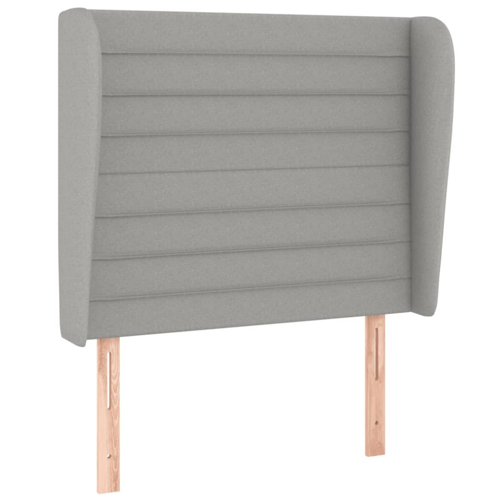 Produktbild för Ramsäng med madrass ljusgrå 100x200 cm tyg