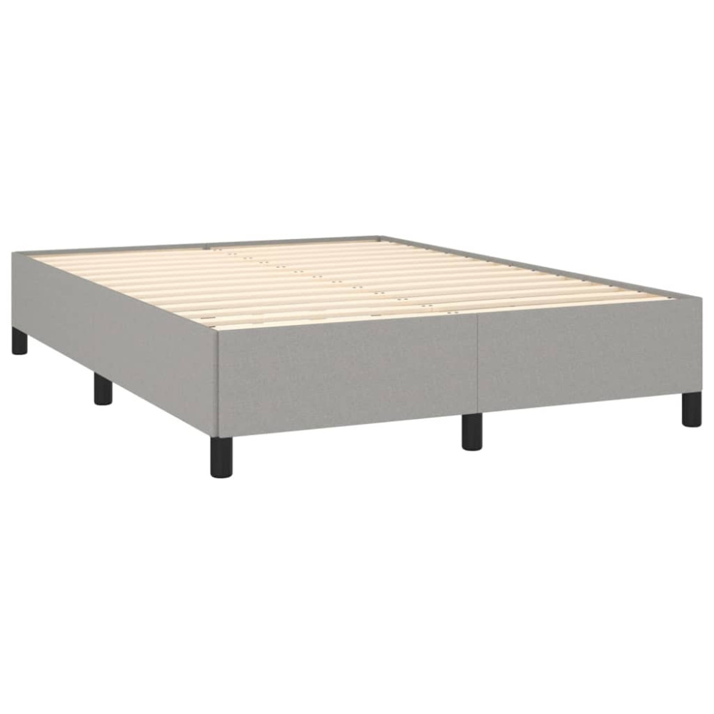 Produktbild för Ramsäng med madrass ljusgrå 140x200 cm tyg