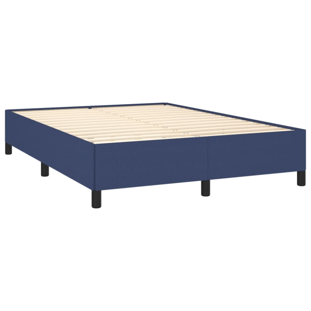 Produktbild för Ramsäng med madrass blå 140x200 cm tyg