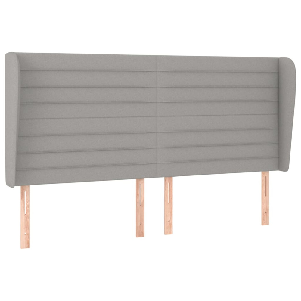 Produktbild för Ramsäng med madrass ljusgrå 200x200 cm tyg