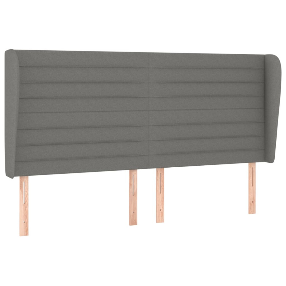 Produktbild för Ramsäng med madrass mörkgrå 200x200 cm tyg