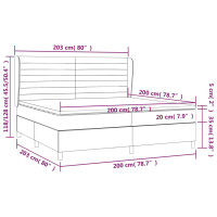 Produktbild för Ramsäng med madrass mörkgrå 200x200 cm tyg
