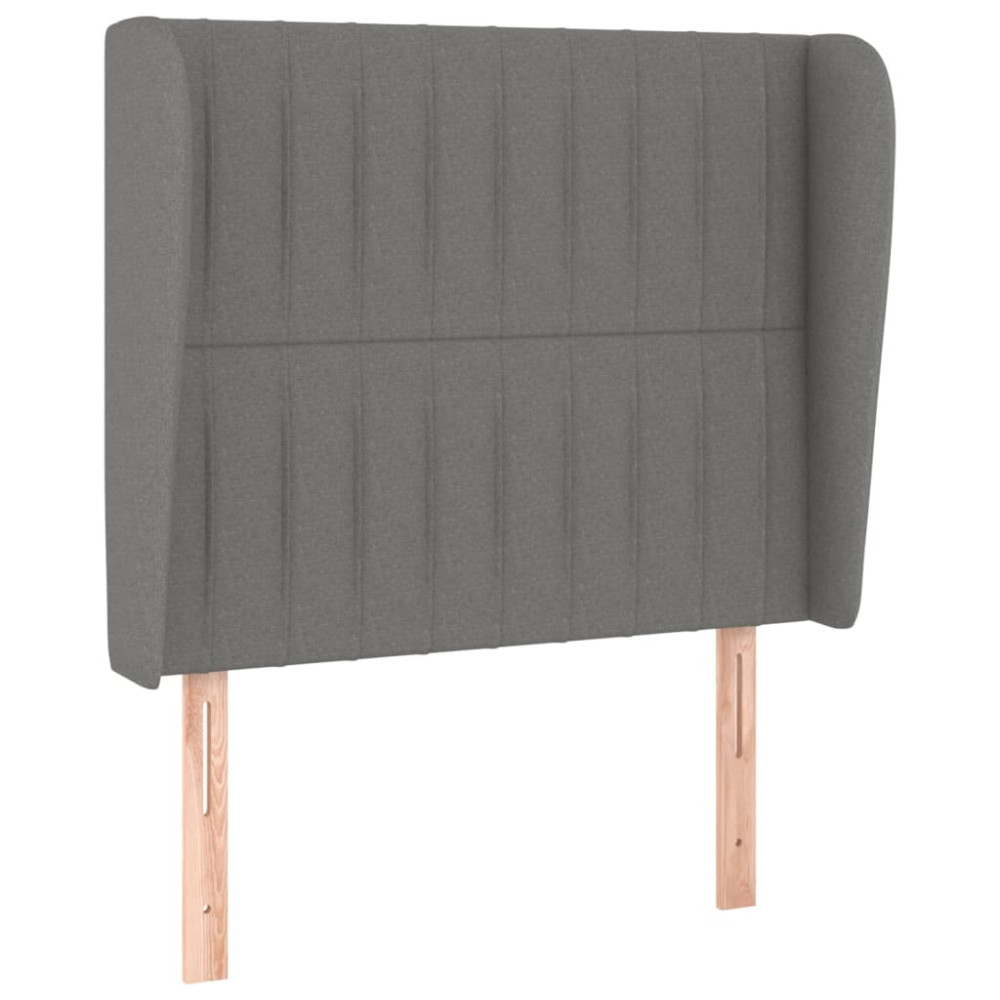 Produktbild för Ramsäng med madrass mörkgrå 90x190 cm tyg