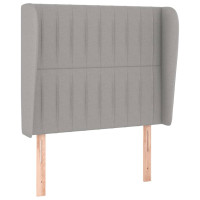 Produktbild för Ramsäng med madrass ljusgrå 90x200 cm tyg