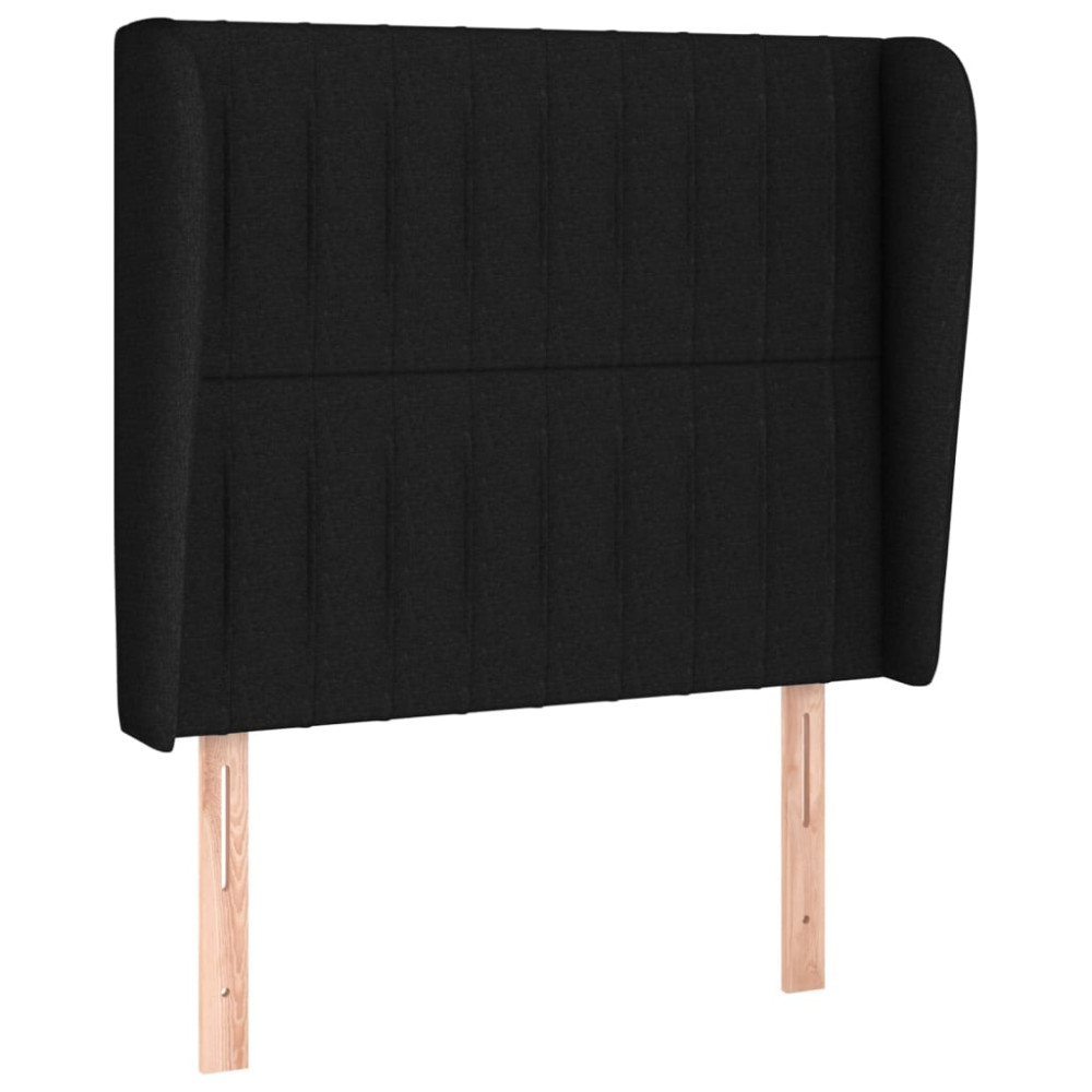 Produktbild för Ramsäng med madrass svart 90x200 cm tyg