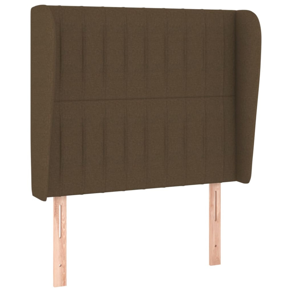Produktbild för Ramsäng med madrass mörkbrun 100x200 cm tyg