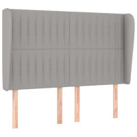 Produktbild för Ramsäng med madrass ljusgrå 140x200 cm tyg