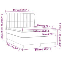 Produktbild för Ramsäng med madrass ljusgrå 140x200 cm tyg