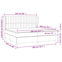 Produktbild för Ramsäng med madrass ljusgrå 200x200 cm tyg