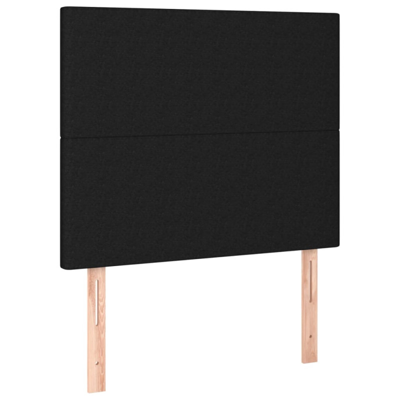 Produktbild för Ramsäng med madrass svart 100x200 cm tyg