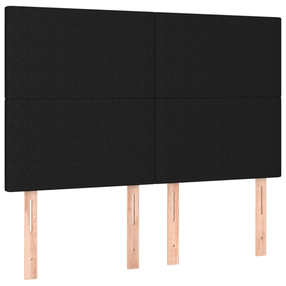 Produktbild för Ramsäng med madrass svart 140x190 cm tyg