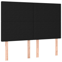 Produktbild för Ramsäng med madrass svart 140x190 cm tyg