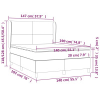 Produktbild för Ramsäng med madrass svart 140x190 cm tyg