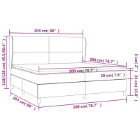 Produktbild för Ramsäng med madrass gräddvit 200x200 cm tyg