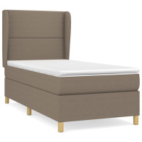 Produktbild för Ramsäng med madrass taupe 90x190 cm tyg