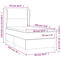 Produktbild för Ramsäng med madrass taupe 90x190 cm tyg