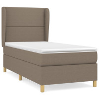 Produktbild för Ramsäng med madrass taupe 90x200 cm tyg