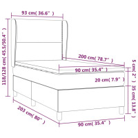Produktbild för Ramsäng med madrass taupe 90x200 cm tyg