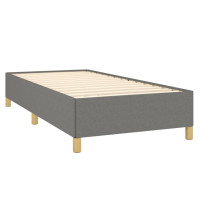 Produktbild för Ramsäng med madrass mörkgrå 100x200 cm tyg