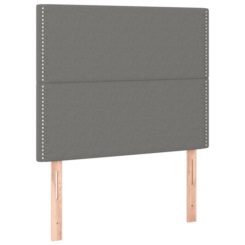 Produktbild för Ramsäng med madrass mörkgrå 100x200 cm tyg