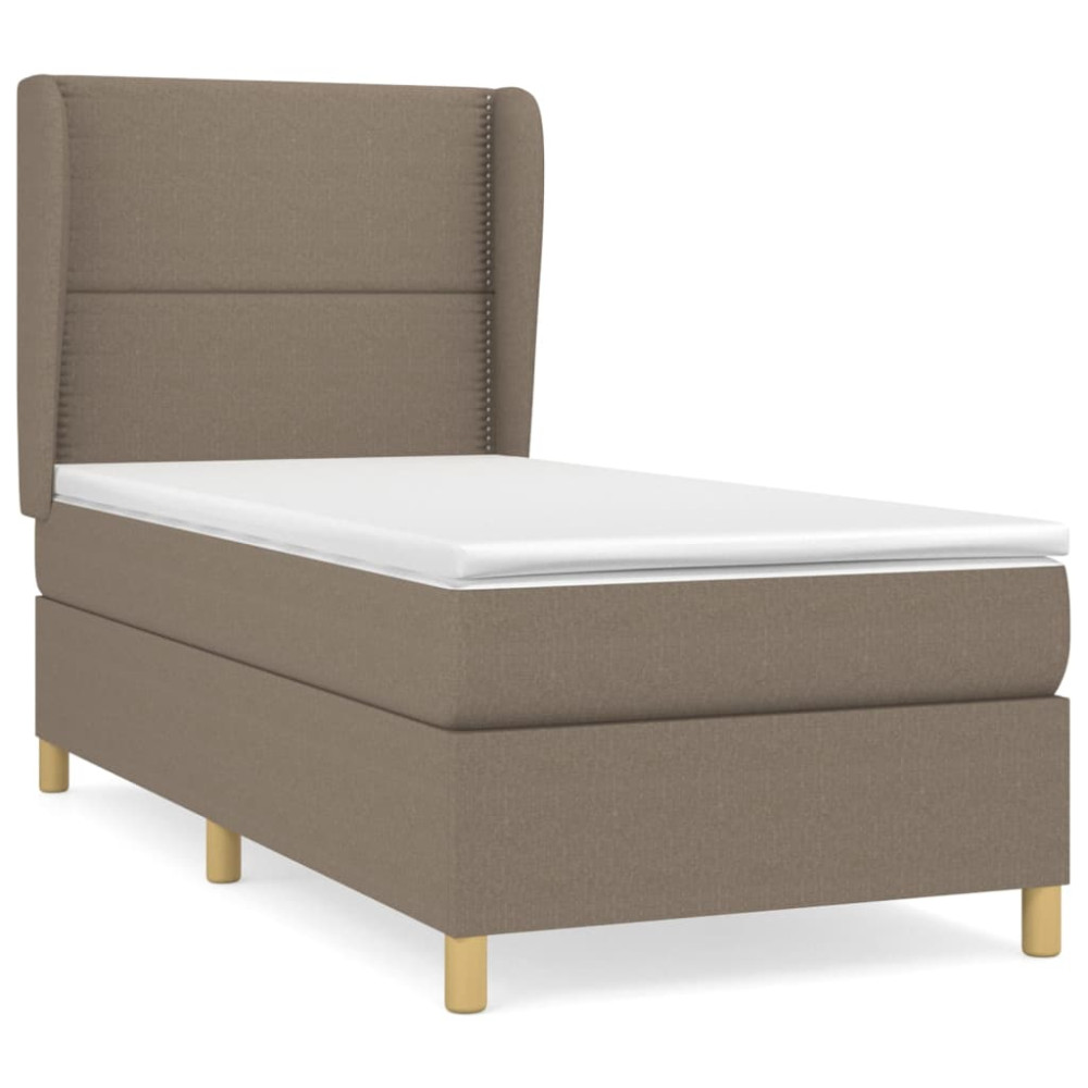 Produktbild för Ramsäng med madrass taupe 100x200 cm tyg