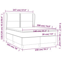 Produktbild för Ramsäng med madrass mörkgrå 140x190 cm tyg