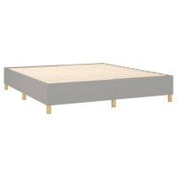 Produktbild för Ramsäng med madrass ljusgrå 180x200 cm tyg