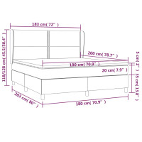 Produktbild för Ramsäng med madrass ljusgrå 180x200 cm tyg