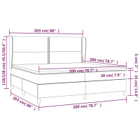 Produktbild för Ramsäng med madrass mörkgrå 200x200 cm tyg