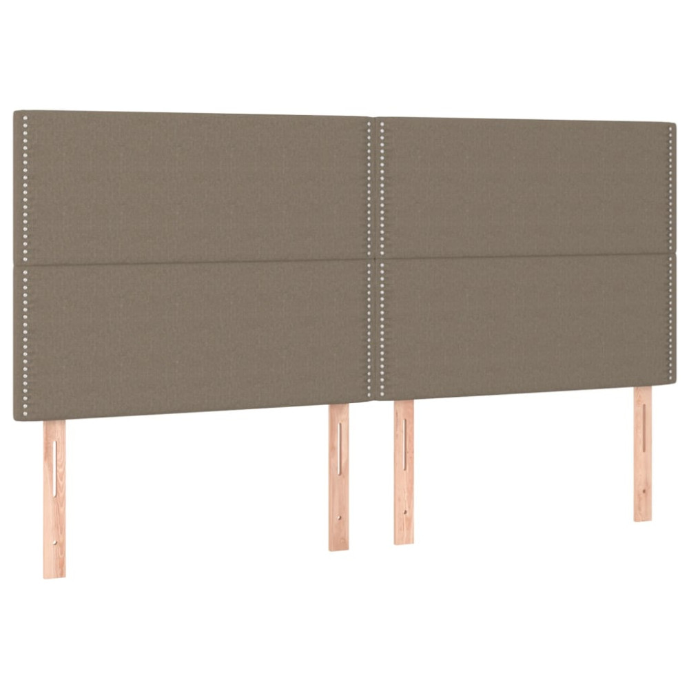 Produktbild för Ramsäng med madrass taupe 200x200 cm tyg