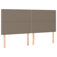 Produktbild för Ramsäng med madrass taupe 200x200 cm tyg