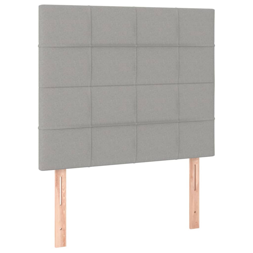 Produktbild för Ramsäng med madrass ljusgrå 90x190 cm tyg