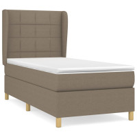 Produktbild för Ramsäng med madrass taupe 90x190 cm tyg