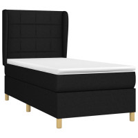 Produktbild för Ramsäng med madrass svart 90x200 cm tyg