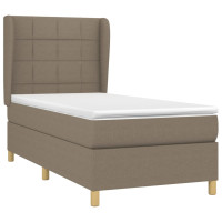 Produktbild för Ramsäng med madrass taupe 90x200 cm tyg
