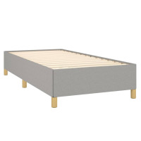 Produktbild för Ramsäng med madrass ljusgrå 100x200 cm tyg