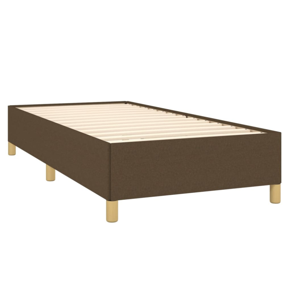 Produktbild för Ramsäng med madrass mörkbrun 100x200 cm tyg