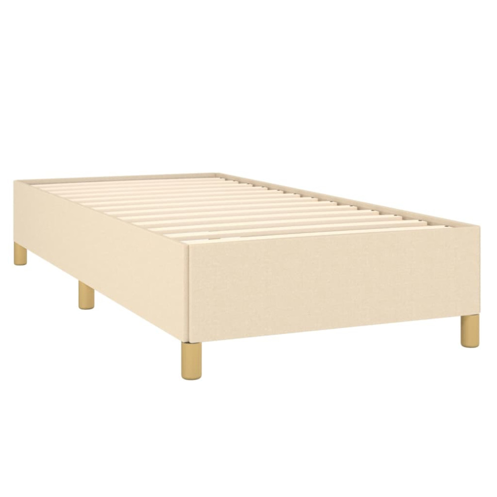 Produktbild för Ramsäng med madrass gräddvit 100x200 cm tyg