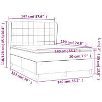 Produktbild för Ramsäng med madrass mörkbrun 140x190 cm tyg
