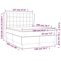 Produktbild för Ramsäng med madrass gräddvit 140x200 cm tyg