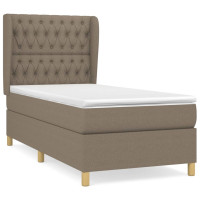 Produktbild för Ramsäng med madrass taupe 100x200 cm tyg