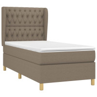 Produktbild för Ramsäng med madrass taupe 100x200 cm tyg