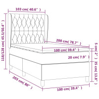 Produktbild för Ramsäng med madrass taupe 100x200 cm tyg