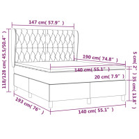 Produktbild för Ramsäng med madrass gräddvit 140x190 cm tyg