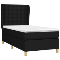 Produktbild för Ramsäng med madrass svart 80x200 cm tyg